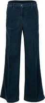 River Woods Wijde broek met high waist in corduroy in blauw