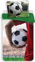 Voetbal Dekbedovertrek - Eenpersoons - 140  x 200 cm - Multi