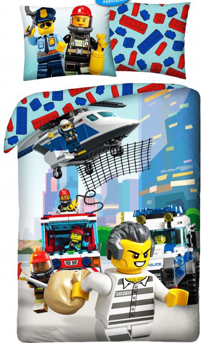 Lego Dekbedovertrek Lego City - Eenpersoons - 140 x 200 cm - Katoen