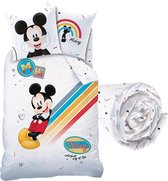 Disney Mickey Mouse Dekbedovertrek Set Colourful - Eenpersoons - Inclusief Hoeslaken - Katoen