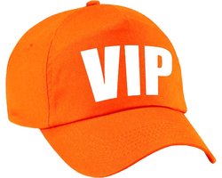 VIP pet / baseball cap oranje met witte bedrukking voor dames en heren - Holland / Koningsdag - Very Important Person cap