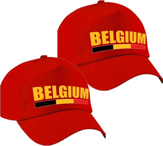 4x stuks Belgium supporters pet rood voor dames en heren - Belgie landen  baseball cap... | bol