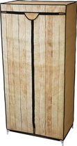 Mobiele opvouwbare kledingkast/garderobekast met houten look hoes 80 x 60 cm - Camping/zolder kasten - Opvouwbare kasten