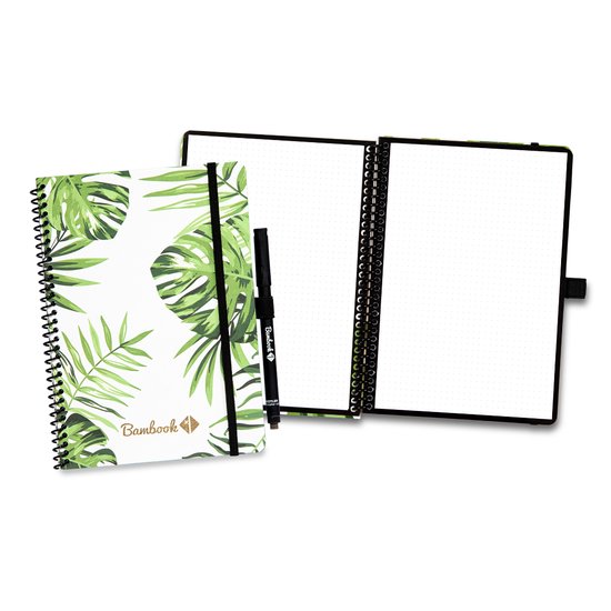 Bambook Tropical uitwisbaar notitieboek - A5 - Dotted pagina's - Duurzaam, herbruikbaar whiteboard schrift - Met 1 gratis stift
