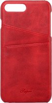 Mobiq - Leather Snap On Wallet iPhone 8 Plus/7 Plus Hoesje - rood