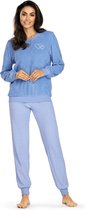 Blauwe badstof pyjama hartjes