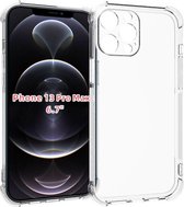 iPhone 13 Pro Max Hoesje - MobyDefend Transparante Shockproof TPU Gelcase - Verstevigde Hoeken - Volledig Doorzichtig - GSM Hoesje - Telefoonhoesje Geschikt Voor: Apple iPhone 13 P