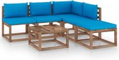 Decoways - 6-delige Loungeset pallet met kussens geïmpregneerd grenenhout