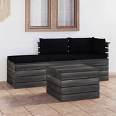 Decoways - 4-delige Loungeset met kussens pallet massief grenenhout