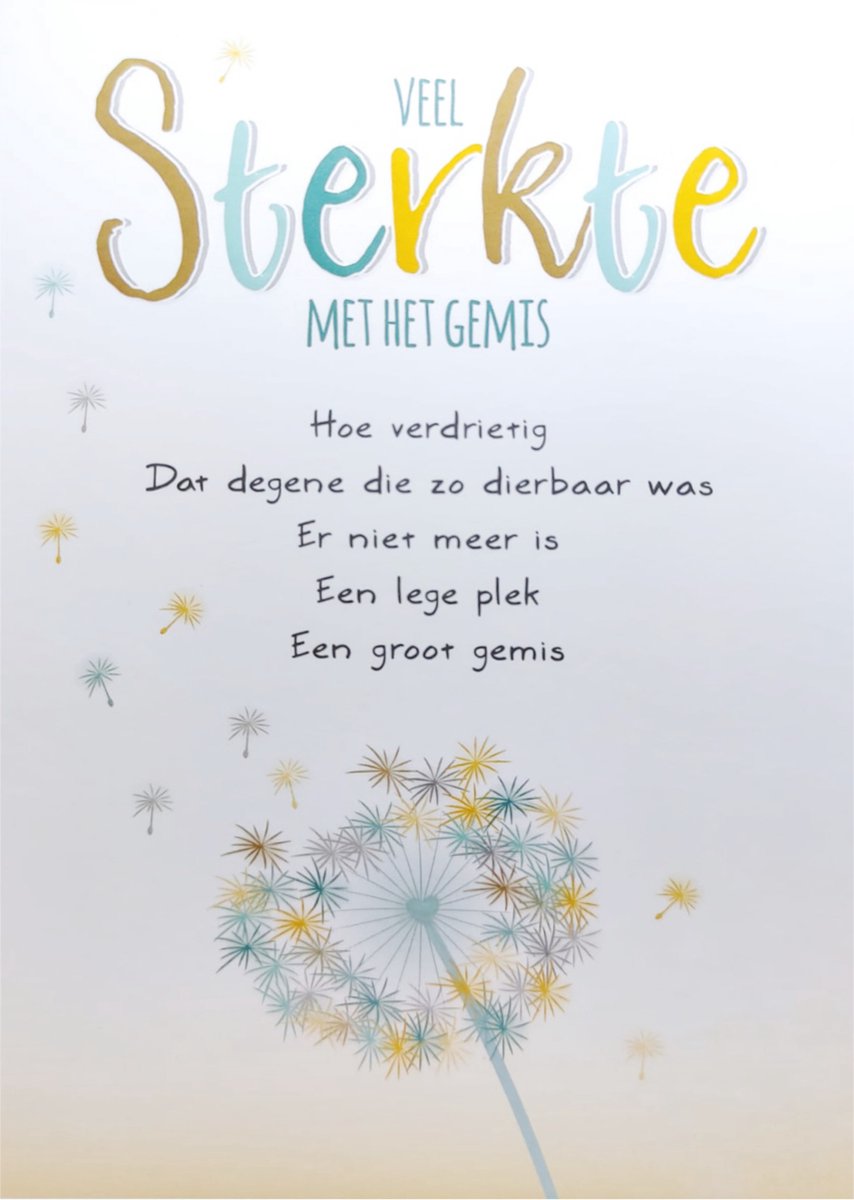 Kaart - Intense - Veel sterkte met het gemis - TE063-B