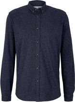 Tom Tailor Overhemd Shirt In Gemeleerde Look 1028708xx12 26414 Mannen Maat - L