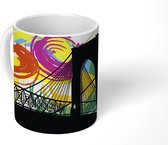 Mok - de Brooklyn Bridge met een kleurrijke achtergrond - 350 ML - Beker