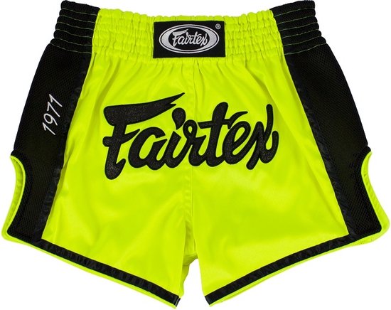 Fairtex Kickboxing Pantalon Satoru Vert Fluo Petit
