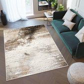 Tapiso Breeze Vloerkleed Beige Bruin Abstract Modern Woonkamer Slaapkamer Tapijt Maat- 240x340