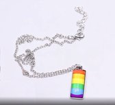GoedeDoelen.Shop | Ketting Pride Flag | LGBTQ Ketting | Statement Ketting | Unisex | Pride Ketting | Regenboog Ketting | Rainbow | Love Is Love | Cadeau | Wellness-House