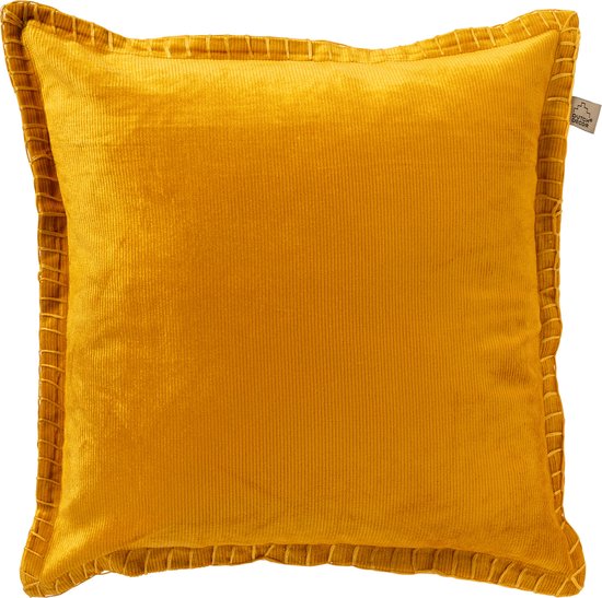 Dutch Decor REBEL - Sierkussen velvet 45x45 cm Golden Glow - geel - Inclusief binnenkussen