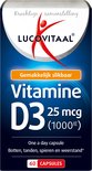 Lucovitaal Vitamine D3 25 mcg (1000 IE) 60 capsules. Doos met blauw en oranje design.