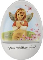 Goebel - Kerst | Decoratief beeld / figuur Wijwaterketel beschermengel | Porselein, 12cm