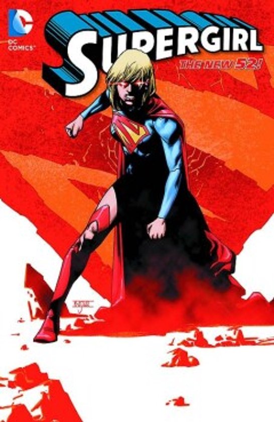 Supergirl The New 52! stripalbum met blondharige Supergirl in gevechtspose.