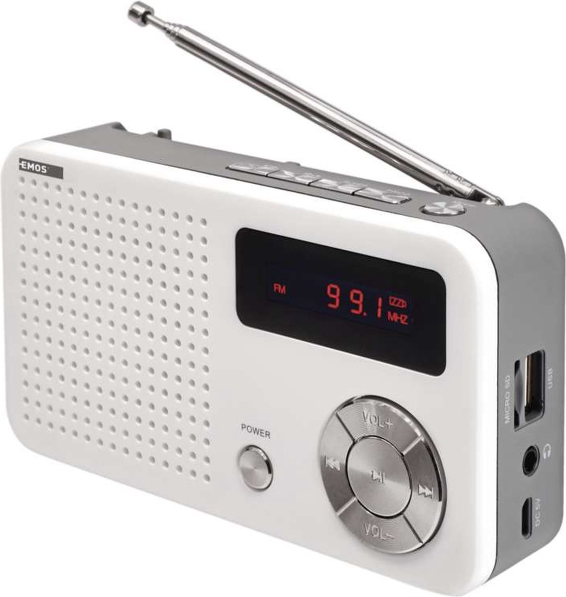 Emos E0086 radio Draagbaar Grijs, Wit