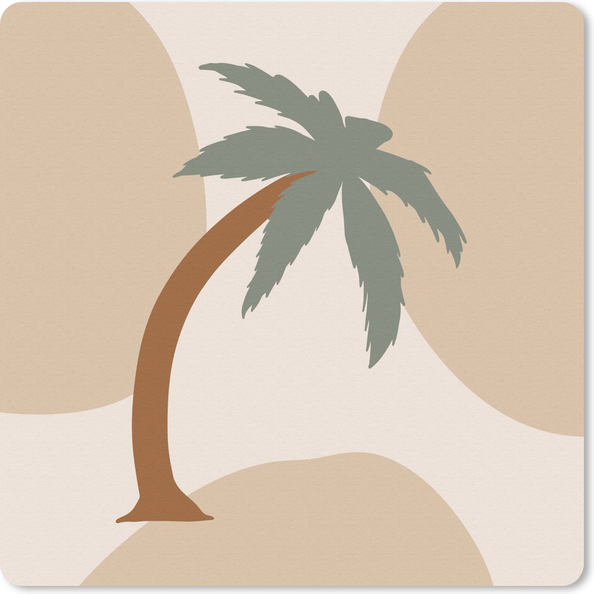 Muismat 30x30 cm - Mousepad Palmboom - Pastel - Zomer - Muismatten
