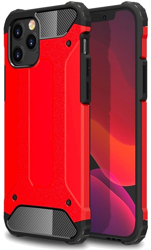 Rugged Armor Case geschikt voor iPhone 12 Pro Max | Stevige back cover | TPU en Polycarbonaat | Stoer ontwerp | Schokbestendig hoesje geschikt voor Apple iPhone 12 Pro Max (6.7 inch)