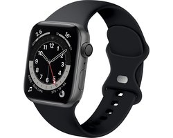 Classic Siliconen band - Geschikt voor Apple Watch bandje - Series 1/2/3/4/5/6/7/8/9/10/11/SE/SE2/SE3 - Strap-it - Zwart - Bandje siliconen sport loop - iWatch sportbandje voor maat: 38 / 40 / 41 / 42mm