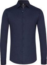 Desoto - Overhemd Kent Grafische Print Donkerblauw - Maat XL - Slim-fit
