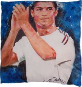 ApolloX kussen Cristiano Ronaldo 40 x 40 cm polyester blauw