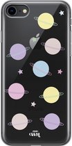 xoxo Wildhearts case voor iPhone 7/8 SE - Colorful Planets - xoxo Wildhearts Transparant Case