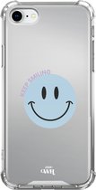 xoxo Wildhearts case voor iPhone 7/8 SE - Smiley Blue - xoxo Wildhearts Mirror Cases