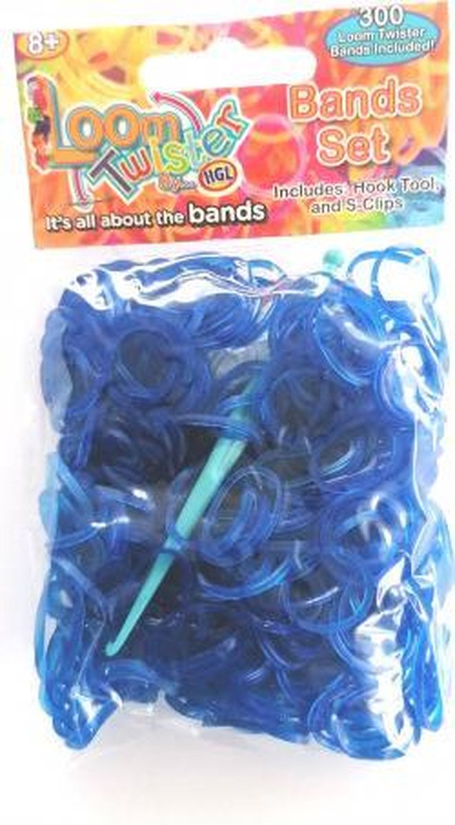 Afbeelding van product Loom twister  loombandjes junior rubber blauw 300-delig