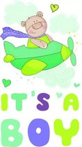 muursticker It's a Boy jongens 15 x 26 cm groen