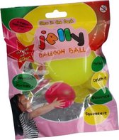 stuiterballon Jelly glow-in-the-dark 15 cm geel