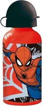 drinkfles Spider-man junior 400 ml aluminium rood/blauw