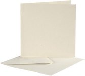 kaarten en enveloppen 12,5 x 12,5 cm 10 sets cr√®me