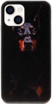 ADEL Siliconen Back Cover Softcase Hoesje Geschikt voor iPhone 13 - Dobermann Pinscher Hond