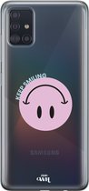 xoxo Wildhearts case voor Samsung A71 – Smiley Pink - Samsung Transparant Case