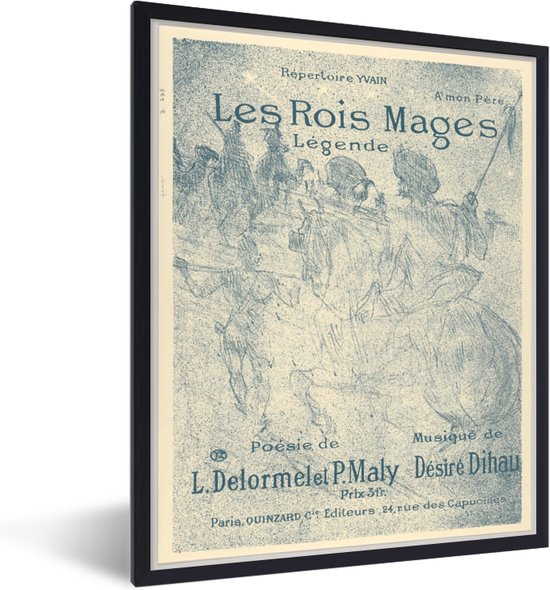 Fotolijst incl. Poster - The Three Wise Men - Schilderij van Henri de Toulouse-Lautrec - 30x40 cm - Posterlijst