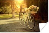 Poster Fleurs dans le panier à vélo 180x120 cm - Tirage photo sur Poster (décoration murale salon / chambre) XXL / Groot format!