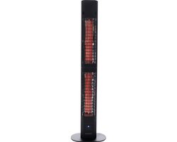 Sunred – Valencia - Dark lijn - Zwart – Staand model - Terrasverwarmer – Carbon rosé goud technologie - 3000W – ECO – 3 Standen - Afstand bestuurbaar - Elektrische heater