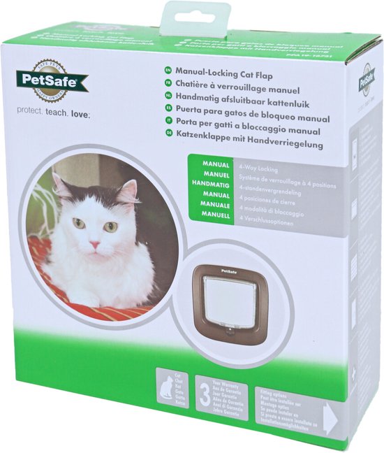 PetSafe® Manual Locking Cat Flap met 4-standen - Wit of Bruin - Voor Katten  tot 7 kg -... | bol.com