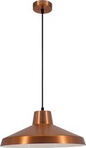 Industriële hanglamp dekselvorm koper/wit Ø40