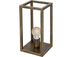 Kago tafellamp in ruggine, metalen open frame, E27-fitting, hoogte 405 mm, breedte 200 mm