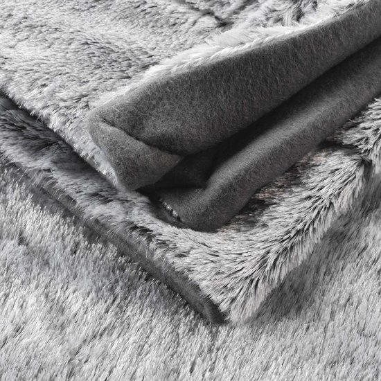 Plaid Woondeken Nep Bont 180 X 220 Cm Antraciet