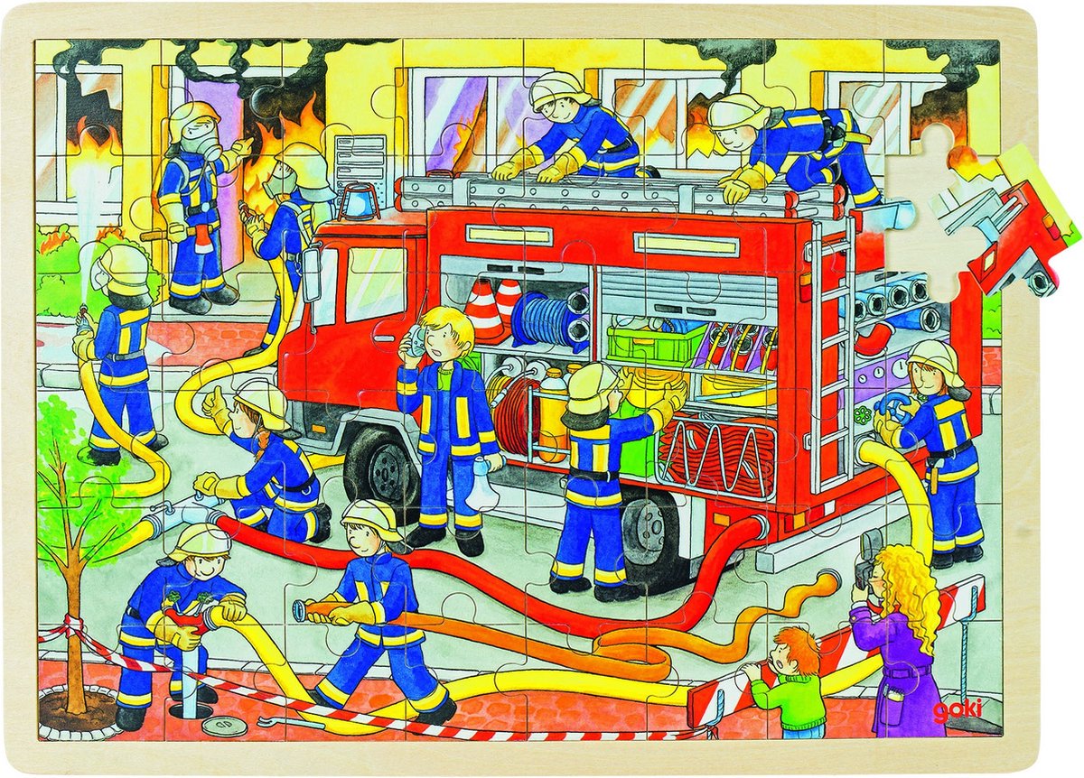 Houten Legpuzzel - Brandweer, 48st.