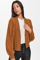 Jacqueline de Yong Vest Jdysigrid Life L/s Dot Cardigan Knt 15244099 Leather Brown Dames Maat - XS