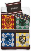 Harry Potter Dekbedovertrek - Eenpersoons - 140x200 cm - Kussensloop 60x70 cm - Katoen - Multi Kleur