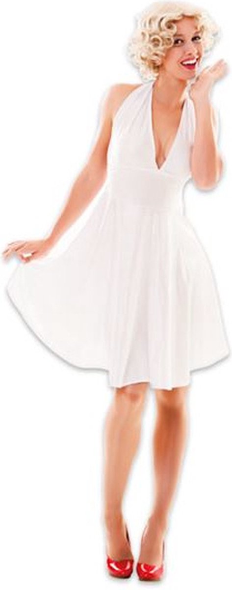 Witbaard Verkleedjurk Marilyn Dames Polyester Wit Maat M/l