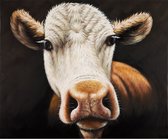 Alterego Design schilderij 'MEUUUH', volledig met de hand geschilderd, 100x120cm